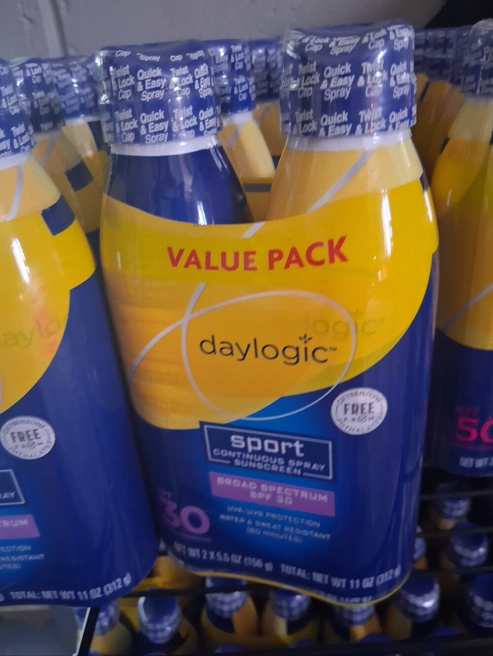 Sport Continuous Spray Sunscreen SPF 30 - Blue & Yellow Value Pack